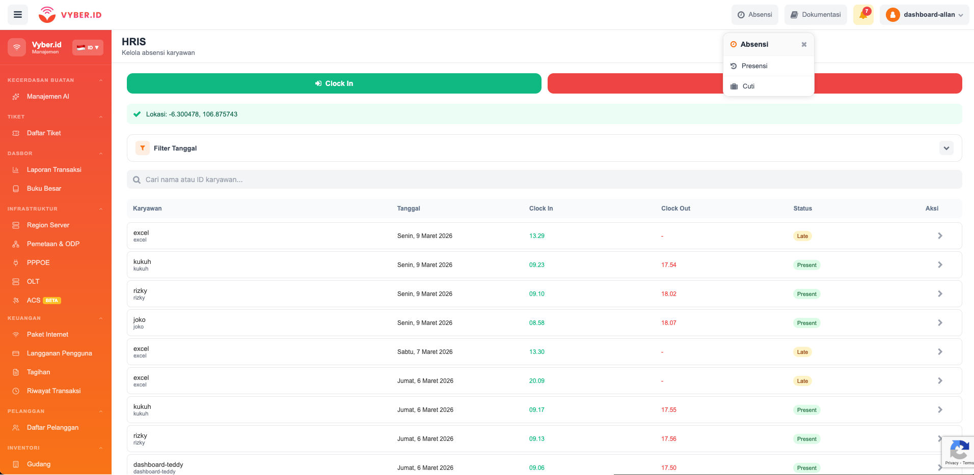 HRIS Human Resource Information System — Vyber.id Manager