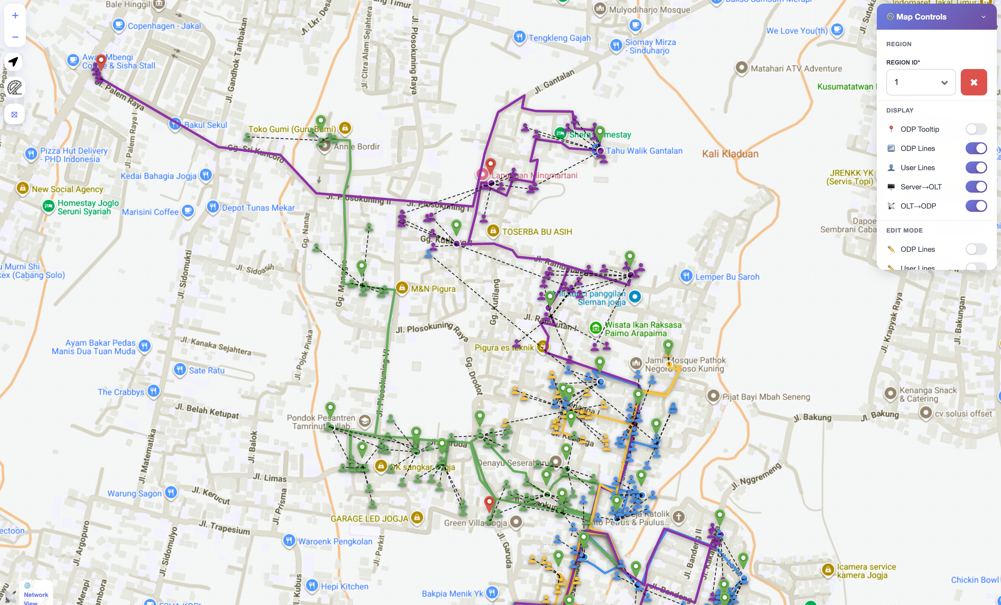 Interactive ODP Mapping for Indonesian ISP App